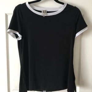 Anne Klein back button detail shirt